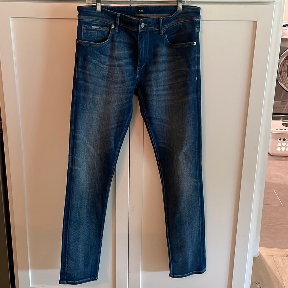 Men’s Hugo Boss Jeans - 34, Stretch, Medium Wash with slight degrees wash